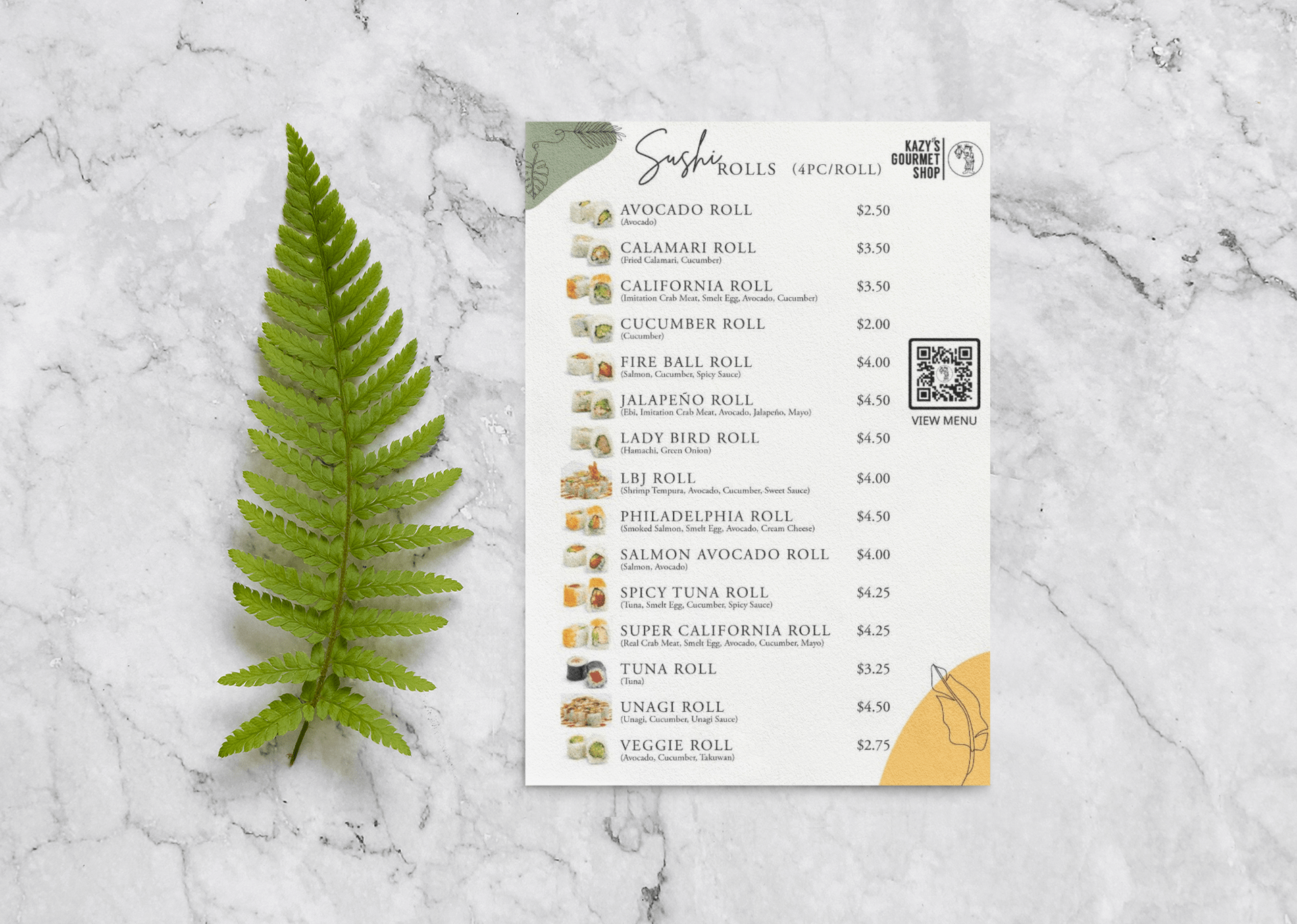 Kazy's Menu